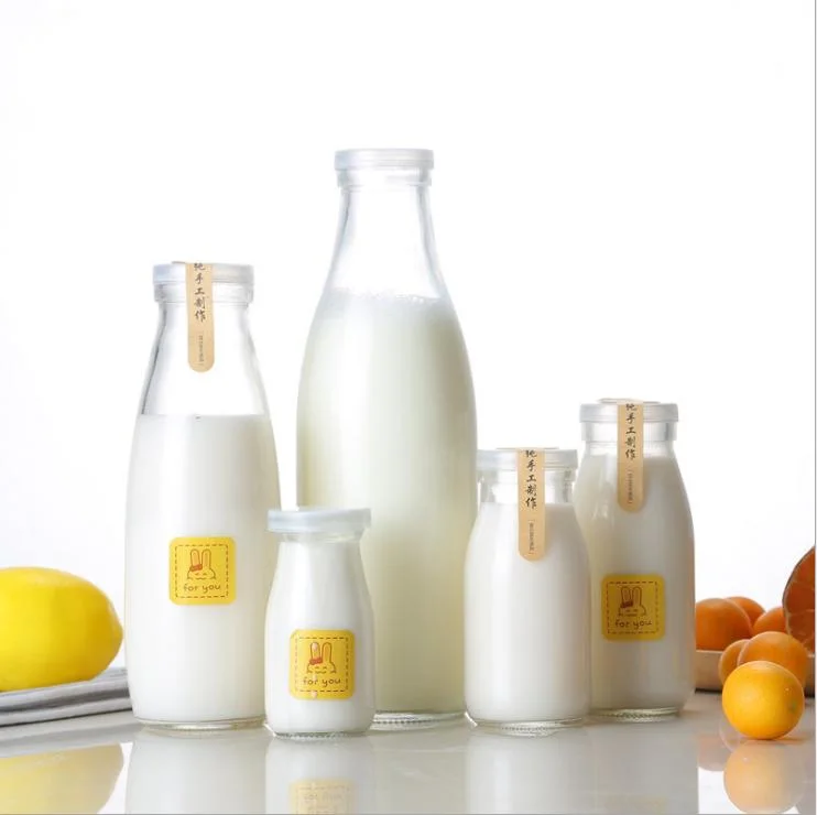 250ml 500ml 1 Liter Glass Beverage Bottles Wholesale Empty Milk Juice Bottles