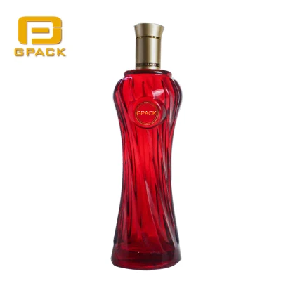 Bouteille en verre de Vodka de luxe vide haut de gamme courbée torsion Whisky Gin Rhum esprit alcool jus bouteille d'alcool 500 ml 750 ml bouteille en verre de whisky Vodka