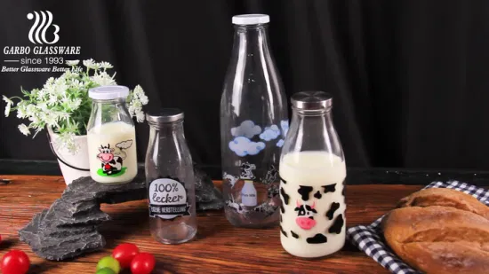 Bouteille en verre de lait en gros 500 ml 300 ml 550 ml clair rond vide rhum esprit Gin Vodka verre liqueur bouteille d'eau avec bouchon en liège